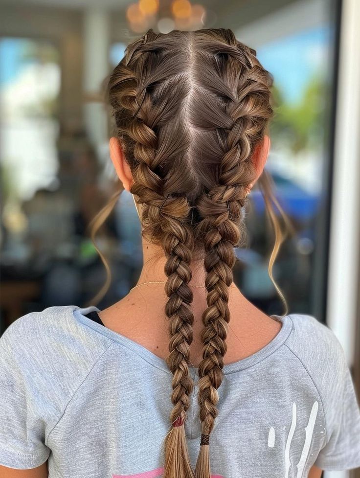 Two French Braids for School